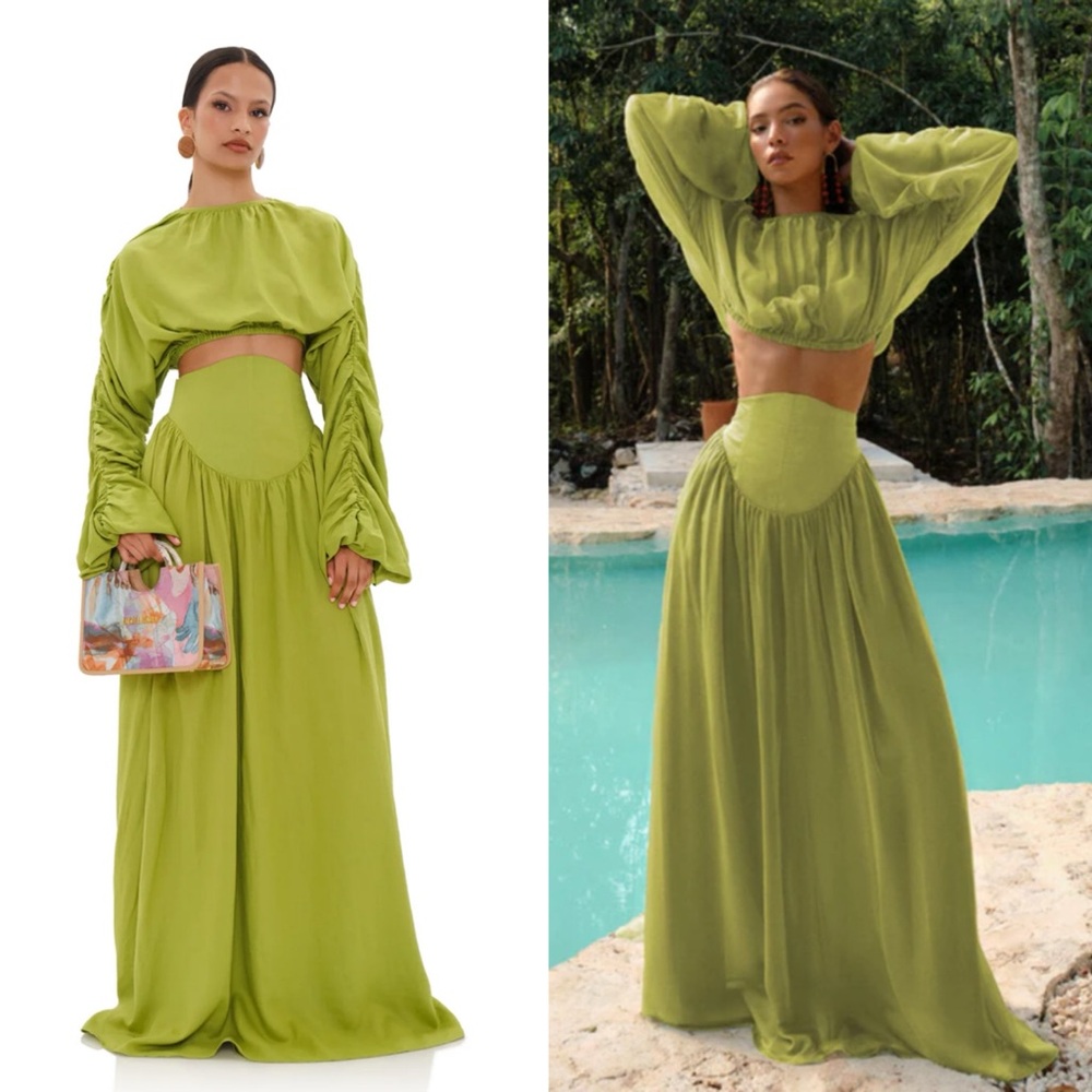 Andrea Iyamah Pado Crop top (US6) and skirt (US4) in LimeNEW! New with tags!